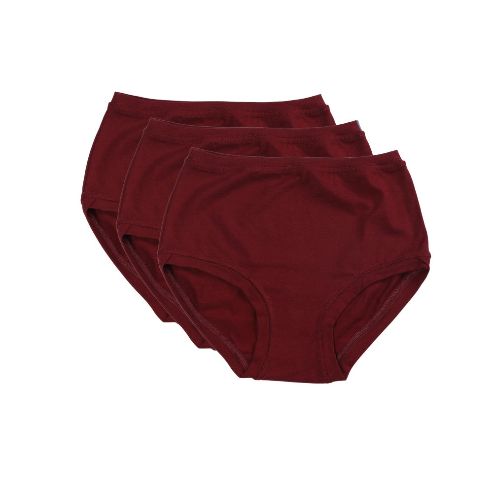 Pack of 3 Mid Rise Pants ~ Bordeaux