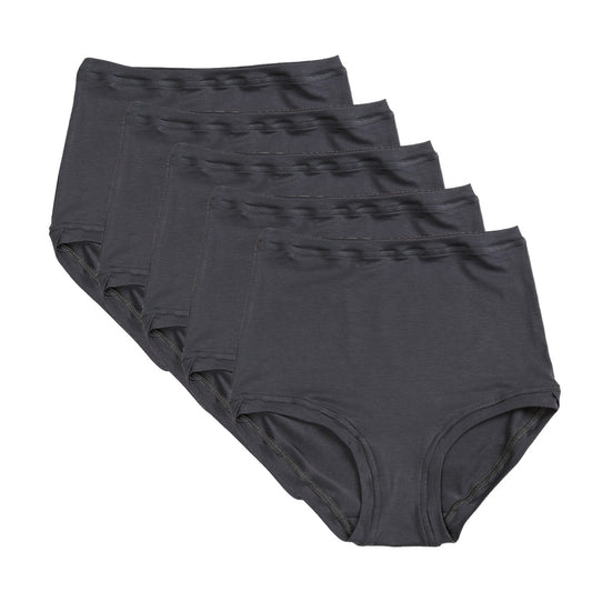 Pack of 5 High Rise Pants ~ Charcoal