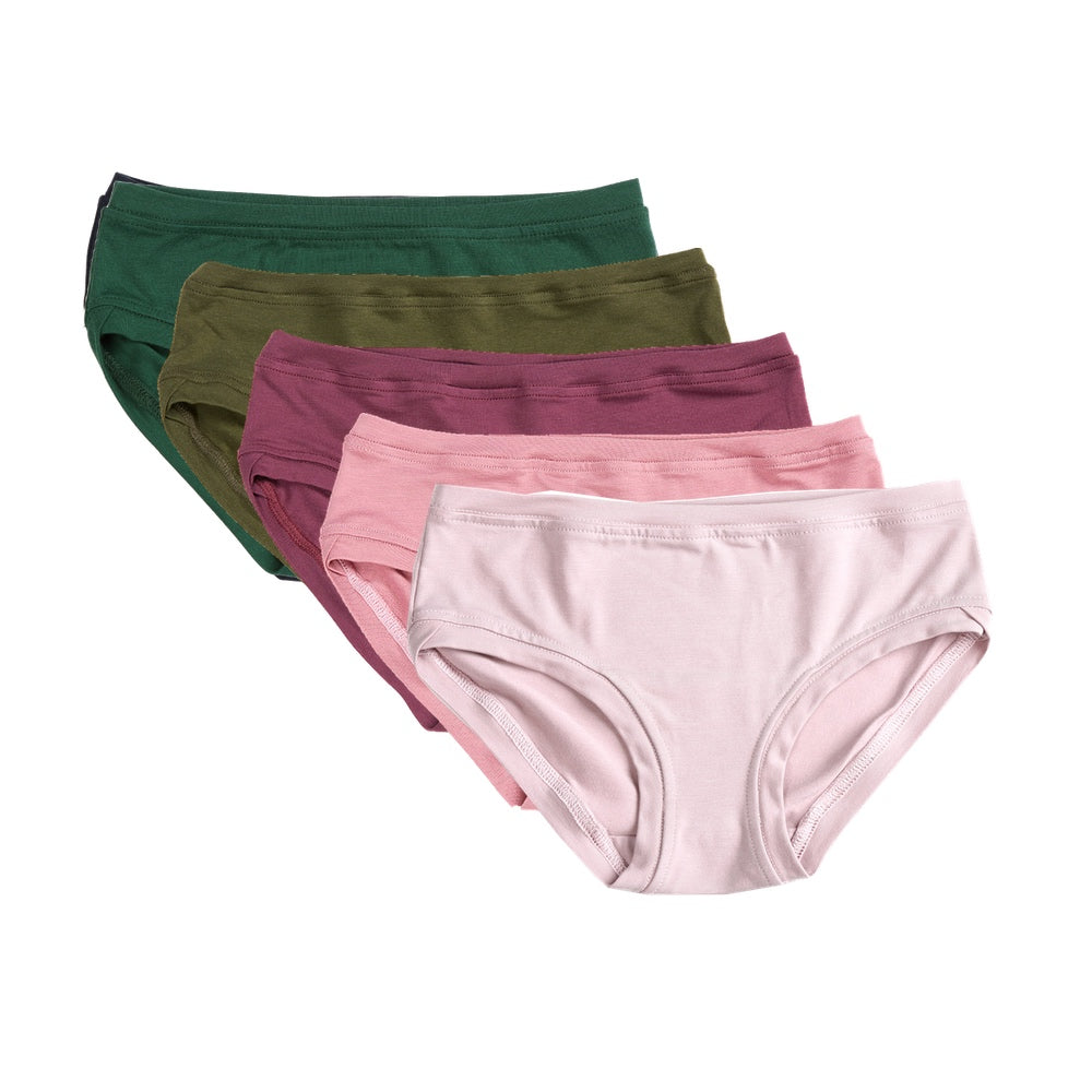 Pack of 5 Low Rise Pants ~ Green & Pink