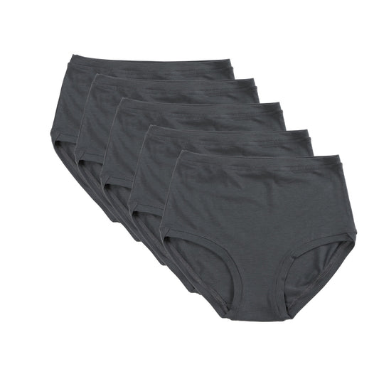 Pack of 5 Mid Rise Pants ~ Charcoal