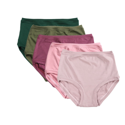 Lot de 5 pantalons taille mi-haute ~ Vert et rose 