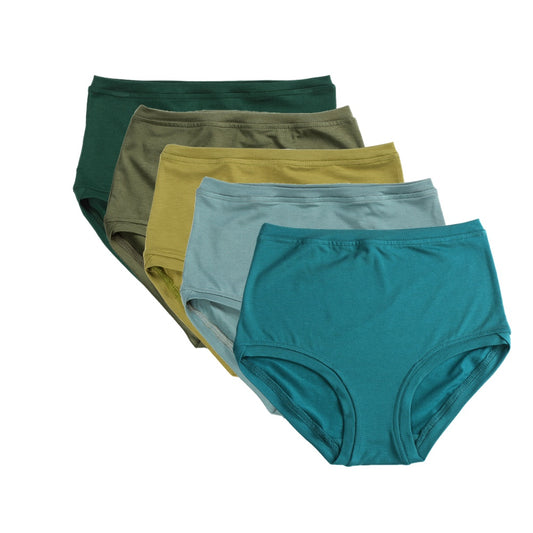 Lot de 5 pantalons taille mi-haute ~ Verts 