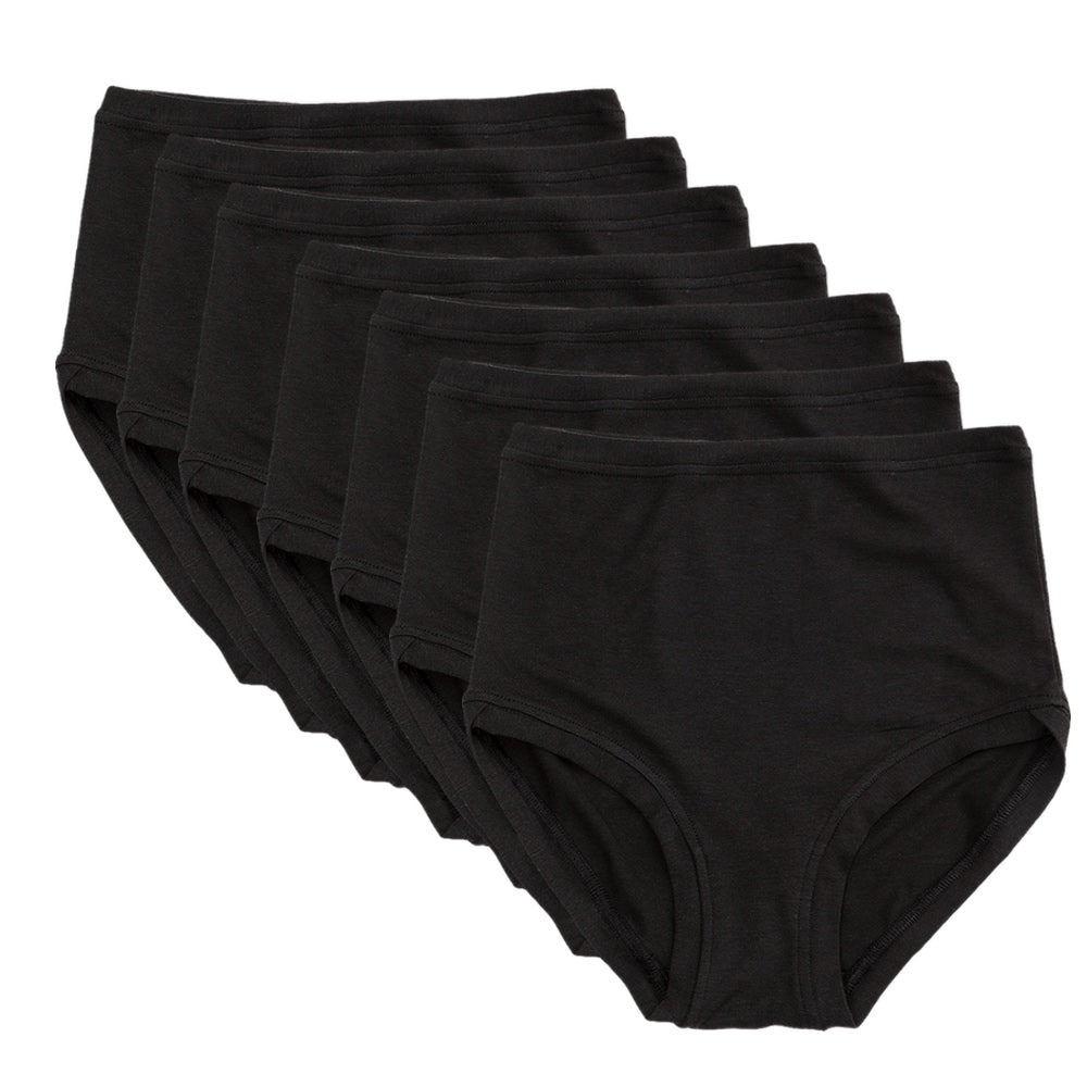 Pack of 7 High Rise Pants ~ Black Bamboo