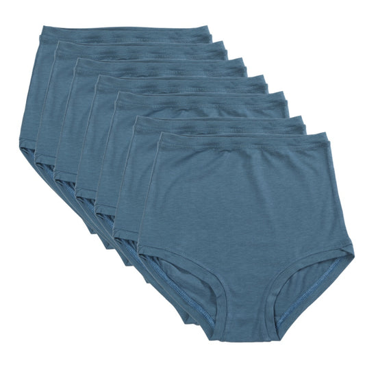 Pack of 7 High Rise Pants ~ Steel Blue