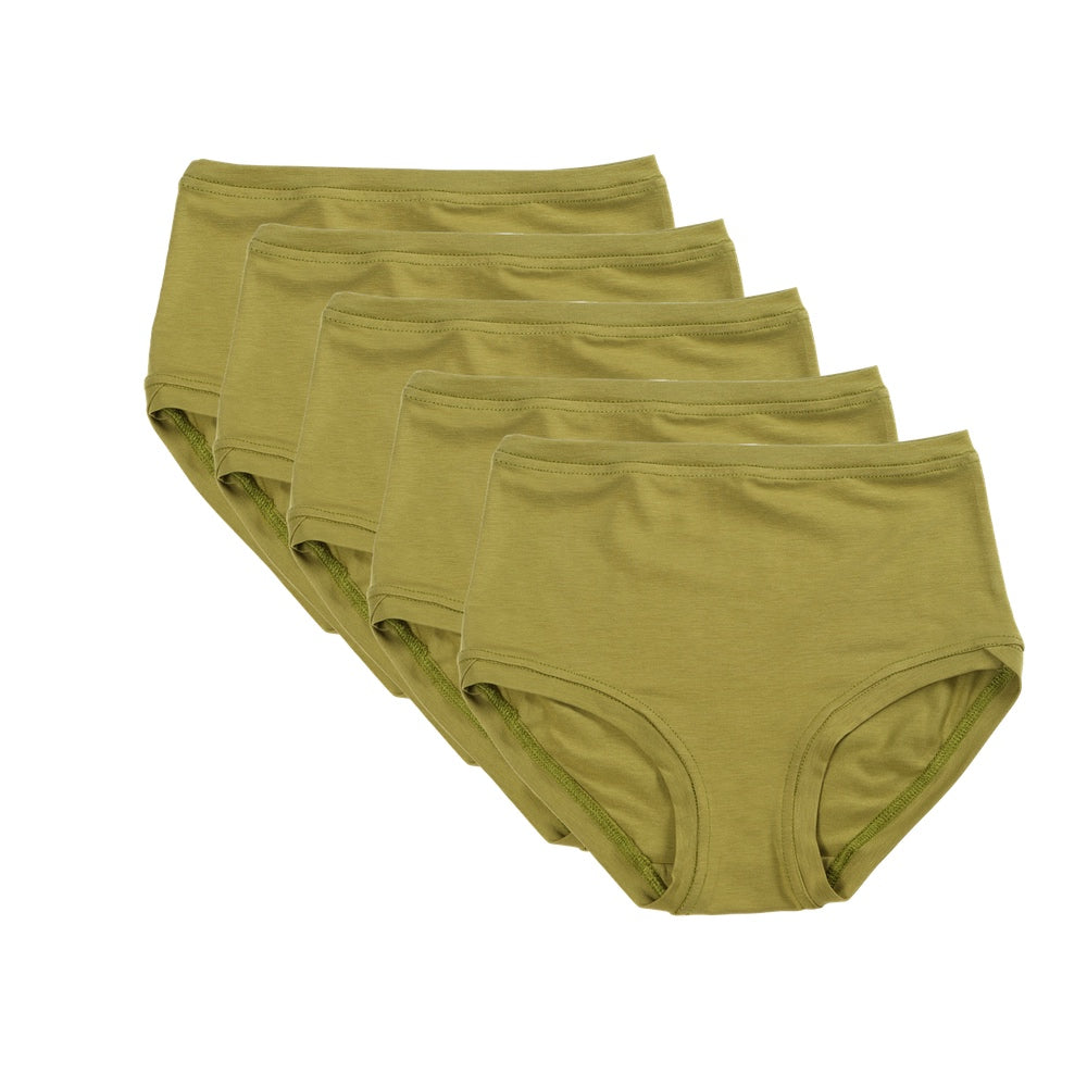 Pack of 5 Mid Rise Pants ~ Olive