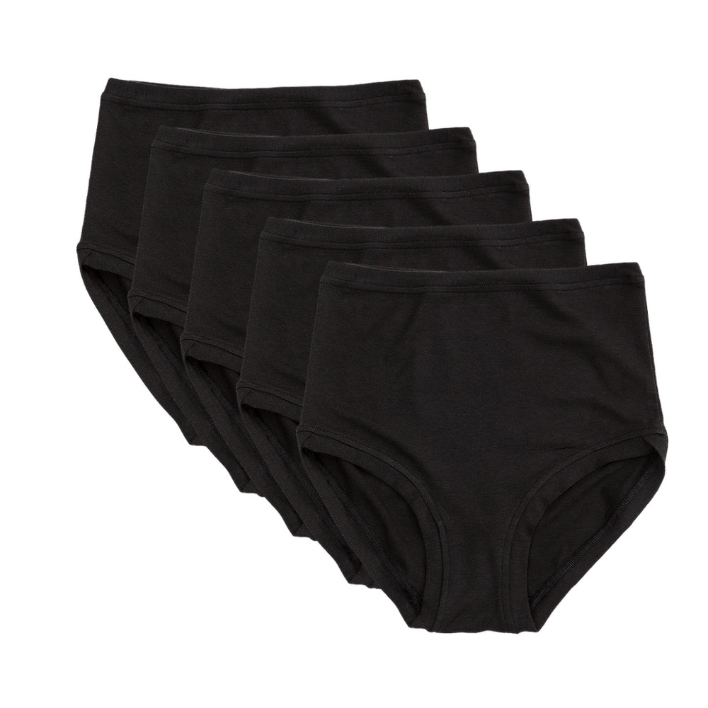 Pack of 5 High Rise Pants ~ Black Bamboo